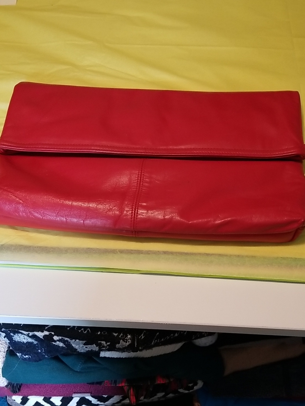 Lord & Taylor Vintage womens handbag "Envelope" style Red GUC